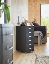 HELMER Drawer unit on casters, black, 28x69 cm