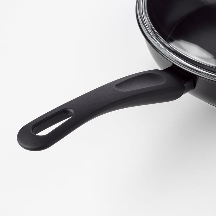HEMLAGAD sauté pan with lid, black, 26 cm (10 ¼") IKEA