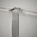 HEMMAFIXARE Storage case, fabric stripe/white/gray, 44x51x19 cm