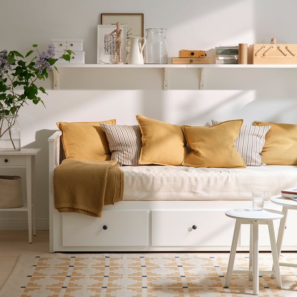 HEMNES Daybed with 3 drawers/2 mattresses, white/Åfjäll firm, 80x200 cm