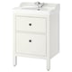 HEMNES / RUTSJÖN Bathroom vanity with sink & faucet, white, 62x49x95 cm