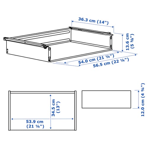 Illustration with measurements for the product: HJÄLPA.