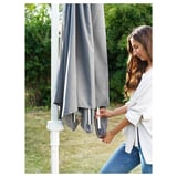HÖGÖN / IGGÖN Hanging umbrella with base, gray/dark gray, 270 cm