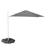 HÖGÖN / IGGÖN Hanging umbrella with base, gray/dark gray, 270 cm