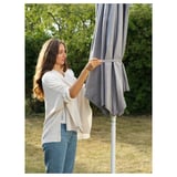 HÖGÖN / IGGÖN Umbrella with base, gray/dark gray, 270 cm