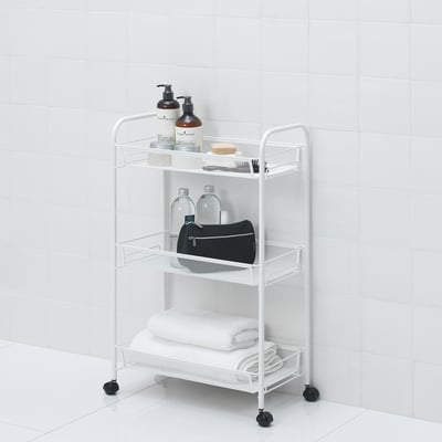 HORNAVAN Cart, white, 26x48x77 cm