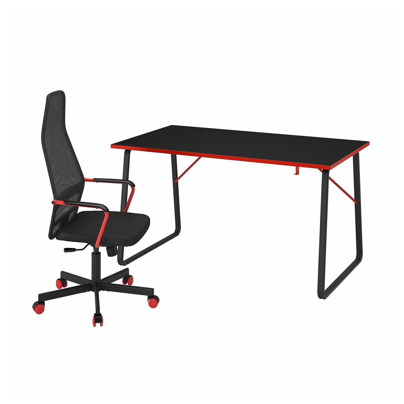 HUVUDSPELARE gaming desk and chair, black IKEA