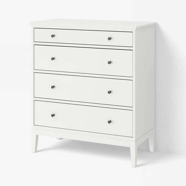 IDANÄS 4-drawer dresser, white, 104x118 cm