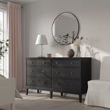 IDANÄS 6-drawer dresser, dark brown stained, 162x95 cm