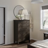 IDANÄS 6-drawer dresser, dark brown stained, 84x135 cm