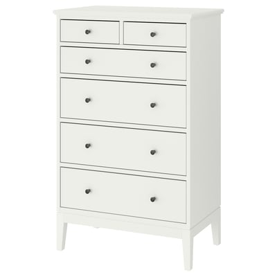 IDANÄS 6-drawer dresser, white, 84x135 cm