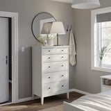 IDANÄS 6-drawer dresser, white, 84x135 cm