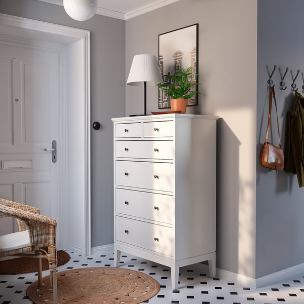 IDANÄS 6-drawer dresser, white, 84x135 cm