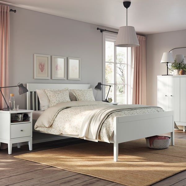 IDANÄS Bed frame, white/Luröy, 150x200 cm