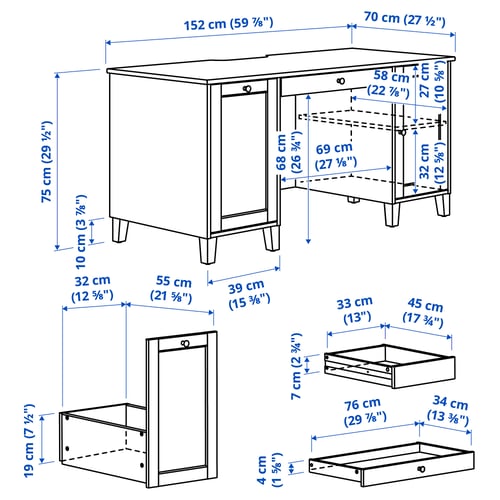 IDANÄS Desk, brown, 152x70 cm