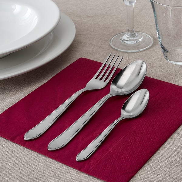IDENTITET 12-piece flatware set, stainless steel