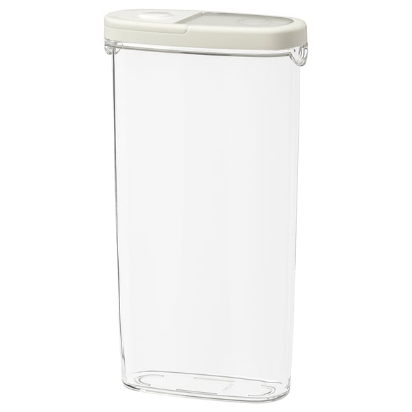 Clear ikea food jar with cream lid & handle.