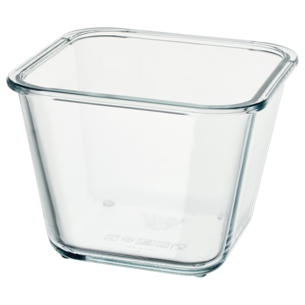 IKEA 365+ food container with lid, square/glass, 6 oz - IKEA