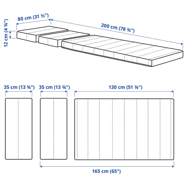 INNERLIG Spring mattress for extendable bed, 80x200 cm