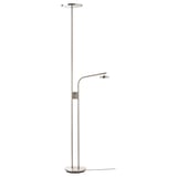 ISJAKT LED floor uplighter/reading lamp, dimmable/nickel plated, 180 cm