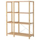 Option: IVAR 2 section shelving unit, pine, 134x50x179 cm