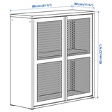 IVAR Cabinet with doors, gray-green mesh, 80x83 cm