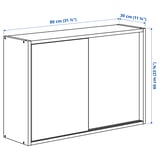 IVAR Cabinet with sliding doors, pine, 80x30x60 cm