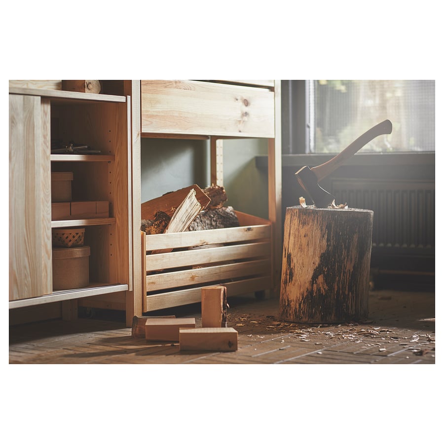 IVAR Storage box on casters, pine, 78x30 cm (303/4x113/4") IKEA