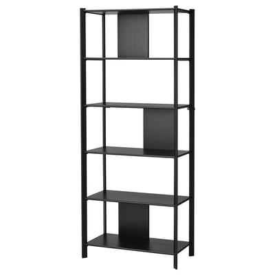JÄTTESTA Shelf unit, black, 80x195 cm