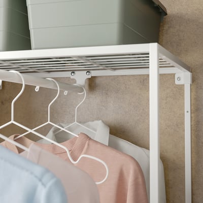 JOSTEIN Clothes rail for frame, indoor/outdoor white, 162-270 cm