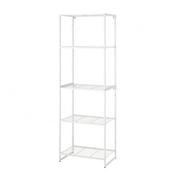 JOSTEIN Shelving unit, indoor/outdoor/wire white, 61x40x180 cm