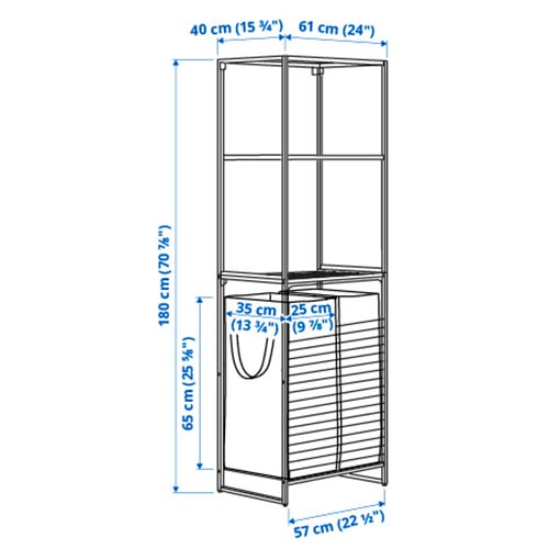 Illustration with measurements for the product: JOSTEIN.
