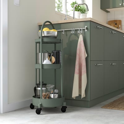 JUTTERSBO Utility cart, gray-green, 36x36 cm