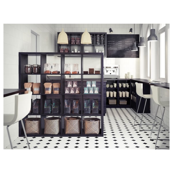 KALLAX Shelf unit, black-brown, 147x147 cm
