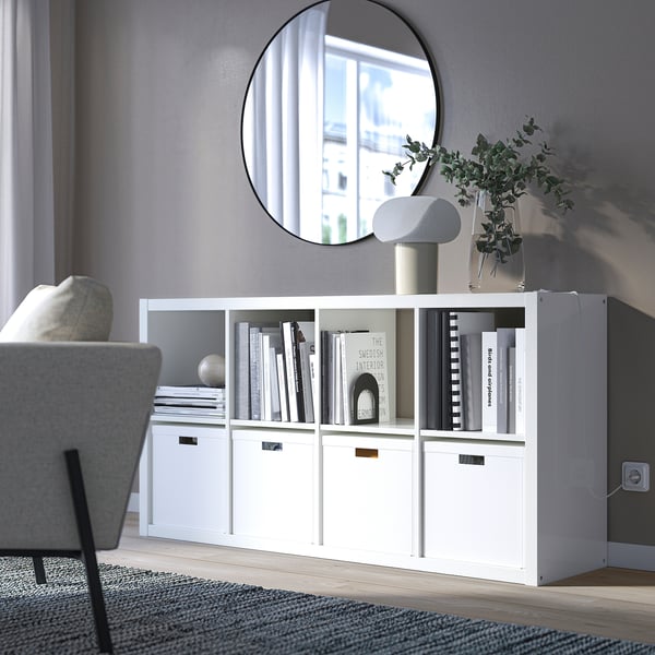 KALLAX Shelf unit, high gloss white, 77x147 cm