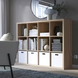KALLAX Shelf unit, white stained oak effect, 112x147 cm