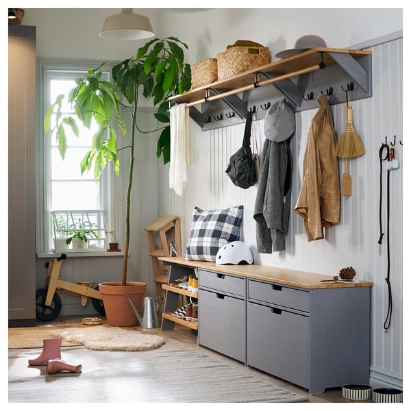 KALLSÖ Storage bench, gray, 80x38x56 cm