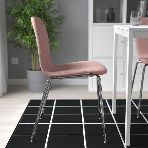 KARLPETTER Chair, Gunnared light brown-pink/Sefast chrome plated