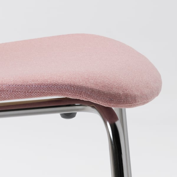KARLPETTER Chair, Gunnared light brown-pink/Sefast chrome plated