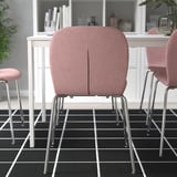 KARLPETTER Chair, Gunnared light brown-pink/Sefast chrome plated