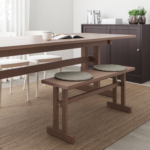 KLIMPFJÄLL Bench, gray-brown, 102 cm