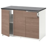 KNOXHULT Base cabinet with doors and drawer, wood effect/gray, 120 cm