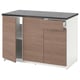 KNOXHULT Base cabinet with doors and drawer, wood effect/gray, 120 cm