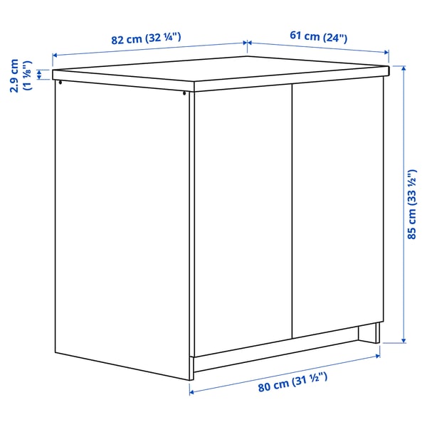 KNOXHULT Base cabinet with doors, white, 80x85 cm