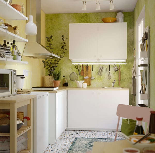 KNOXHULT Corner kitchen, white, 182x143x220 cm