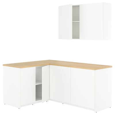 KNOXHULT Corner kitchen, white, 182x143x220 cm