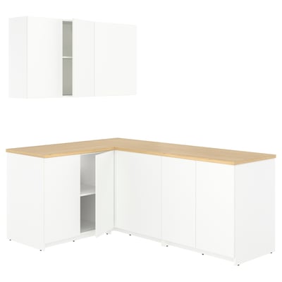 KNOXHULT Corner kitchen, white, 204x143x220 cm