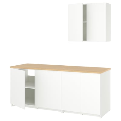 KNOXHULT Kitchen, white, 204x61x220 cm