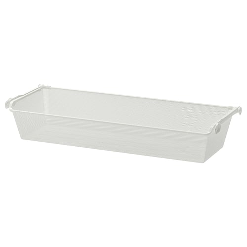 KOMPLEMENT white mesh basket for storage, rectangular with handles.