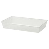 KOMPLEMENT Metal basket, patterned/white, 100x58 cm